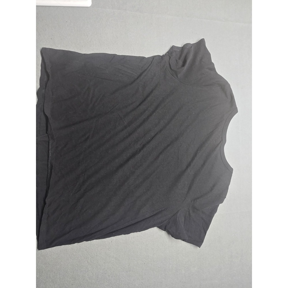 Old Navy Everywear Womens Solid Black 100% Cotton V Neck Short Sleeve Shirt XL - Picture 5 of 6